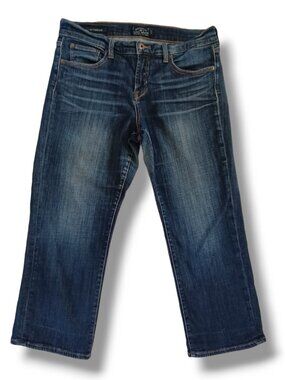 Lucky Brand Cropped Jeans Easy Rider Cop Midrise Dark Wash Stretch Size 30